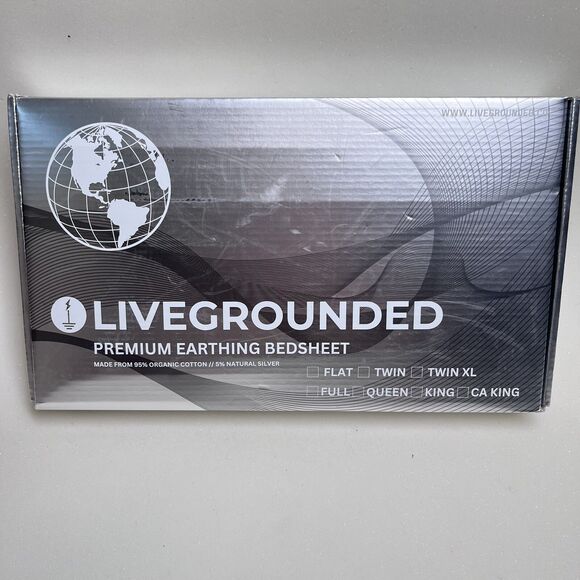 NEW LiveGrounded Premium Fitted Earthing Bed Sheet Queen Organic Cotton & Silver - Picture 2 of 10